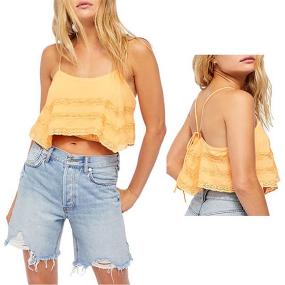 Free People Tops - Free People Home Again Crop Camisole Orange Small